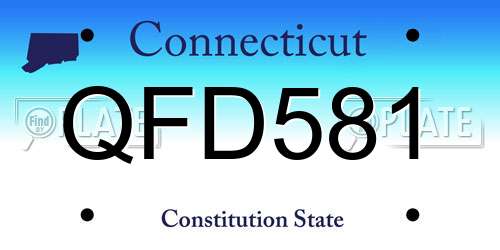 QFD581 Connecticut License Plate