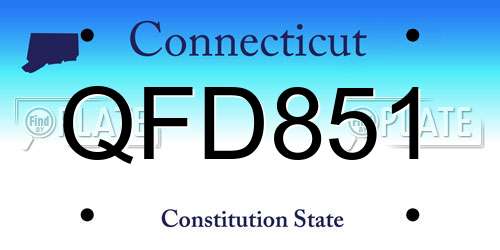 QFD851 Connecticut License Plate