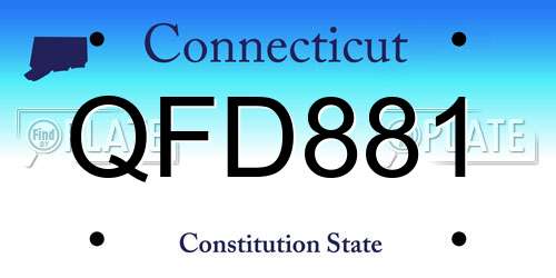 QFD881 Connecticut License Plate