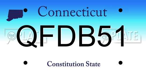 QFDB51 Connecticut License Plate