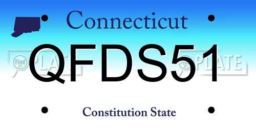 QFDS51 Connecticut License Plate