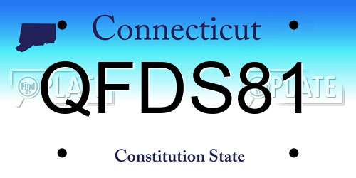 QFDS81 Connecticut License Plate