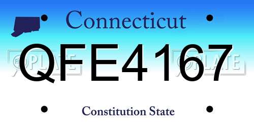 QFE4167 Connecticut License Plate