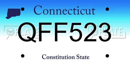 QFF523 Connecticut License Plate