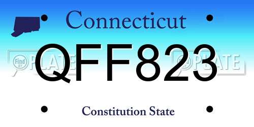 QFF823 Connecticut License Plate