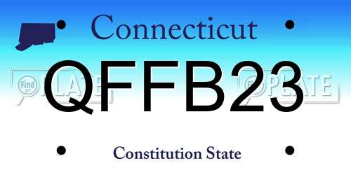 QFFB23 Connecticut License Plate