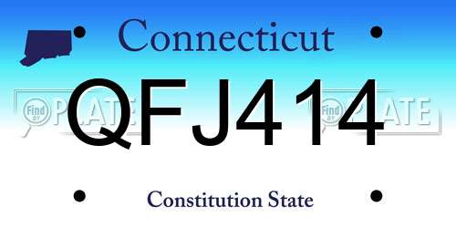 QFJ414 Connecticut License Plate