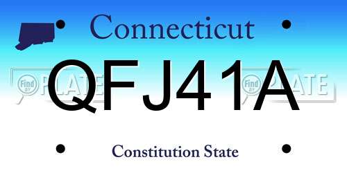 QFJ41A Connecticut License Plate