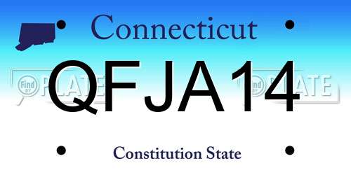 QFJA14 Connecticut License Plate