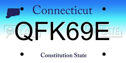 QFK69E Connecticut License Plate