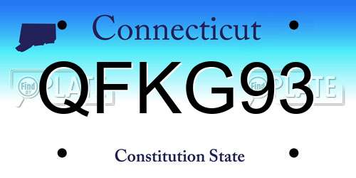 QFKG93 Connecticut License Plate
