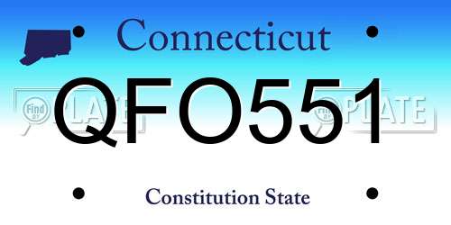 QFO551 Connecticut License Plate
