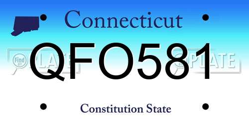 QFO581 Connecticut License Plate