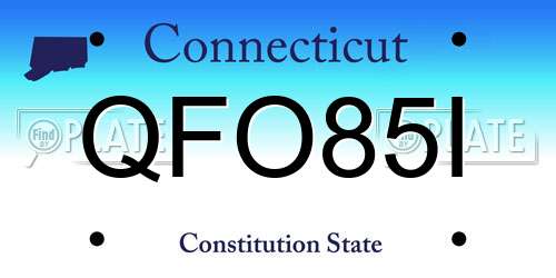 QFO85I Connecticut License Plate