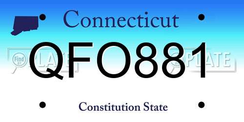 QFO881 Connecticut License Plate