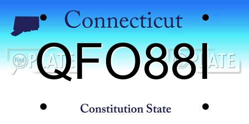 QFO88I Connecticut License Plate