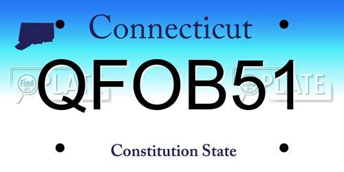 QFOB51 Connecticut License Plate