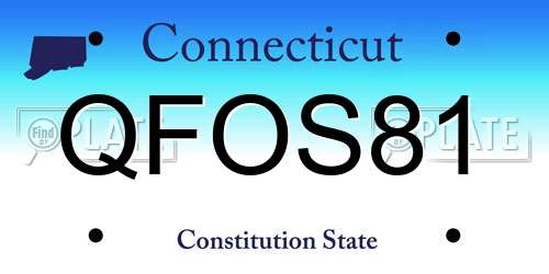 QFOS81 Connecticut License Plate