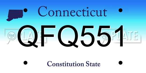 QFQ551 Connecticut License Plate