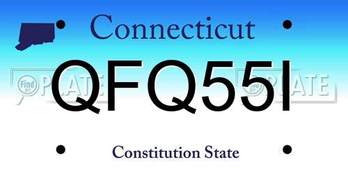 QFQ55I Connecticut License Plate