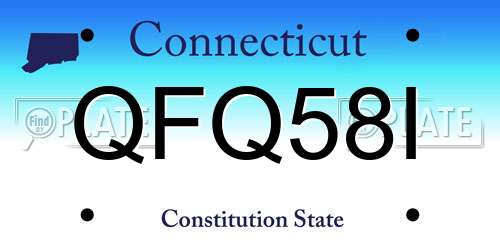 QFQ58I Connecticut License Plate
