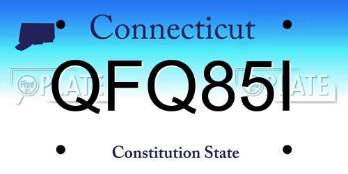 QFQ85I Connecticut License Plate