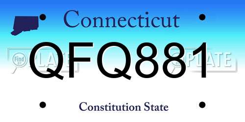 QFQ881 Connecticut License Plate