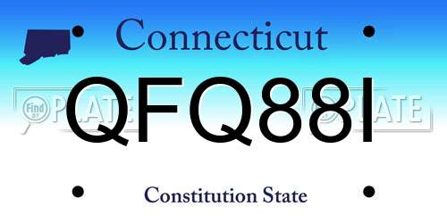 QFQ88I Connecticut License Plate