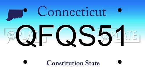 QFQS51 Connecticut License Plate