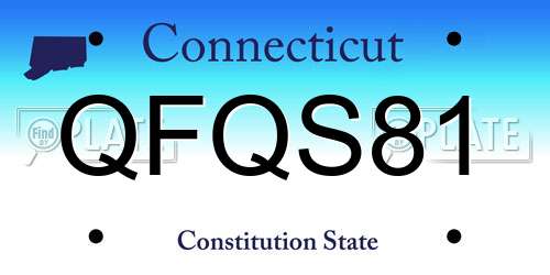 QFQS81 Connecticut License Plate