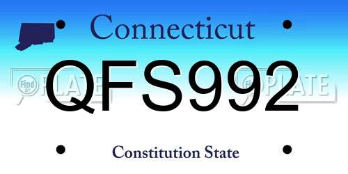 QFS992 Connecticut License Plate
