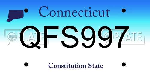 QFS997 Connecticut License Plate