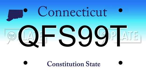 QFS99T Connecticut License Plate