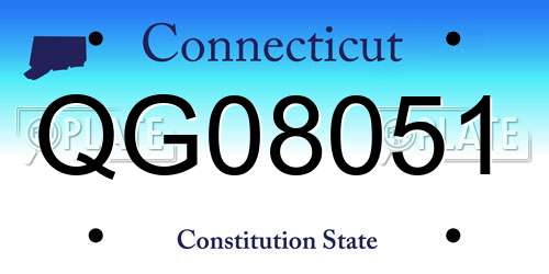 QG08051 Connecticut License Plate
