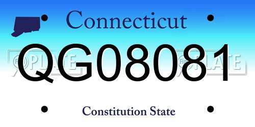 QG08081 Connecticut License Plate