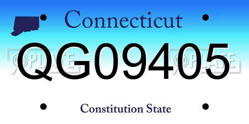 QG09405 Connecticut License Plate