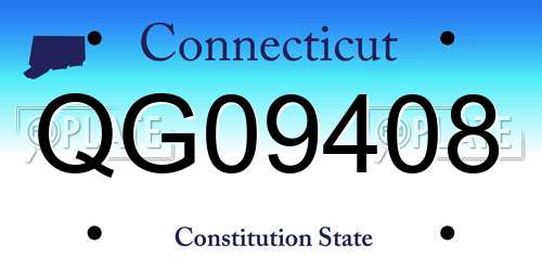QG09408 Connecticut License Plate