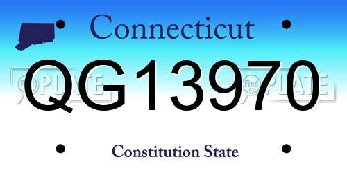 QG13970 Connecticut License Plate