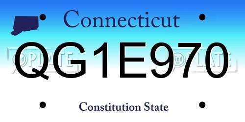 QG1E970 Connecticut License Plate