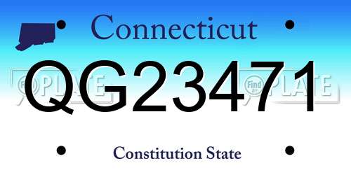 QG23471 Connecticut License Plate