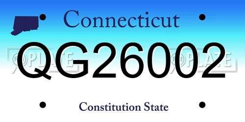 QG26002 Connecticut License Plate