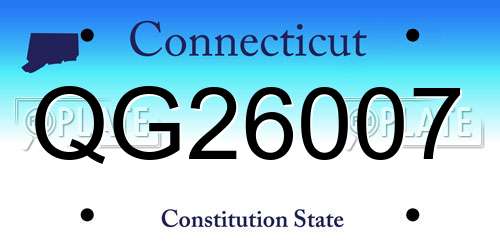 QG26007 Connecticut License Plate