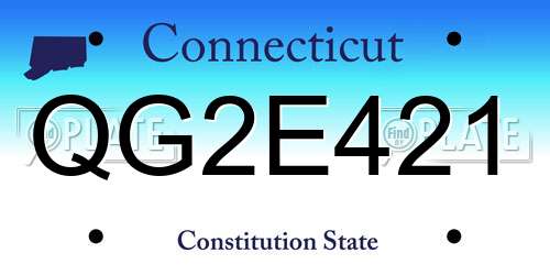 QG2E421 Connecticut License Plate