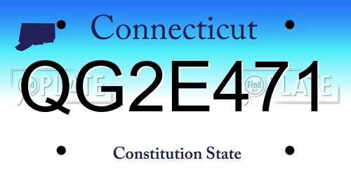 QG2E471 Connecticut License Plate