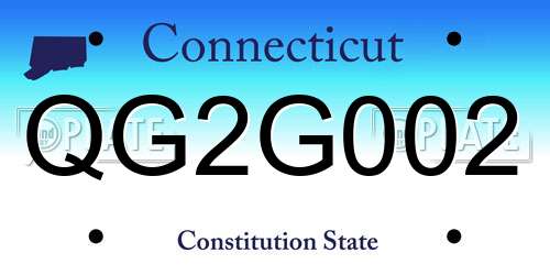 QG2G002 Connecticut License Plate