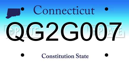 QG2G007 Connecticut License Plate