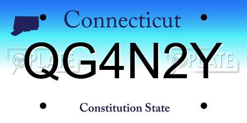 QG4N2Y Connecticut License Plate