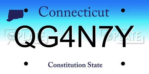 QG4N7Y Connecticut License Plate