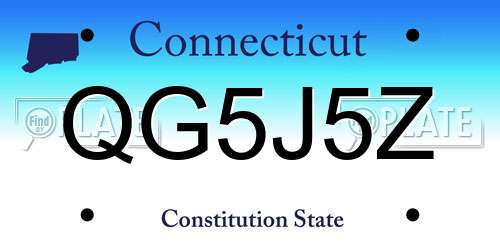 QG5J5Z Connecticut License Plate
