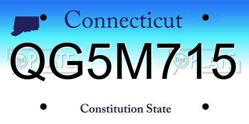QG5M715 Connecticut License Plate